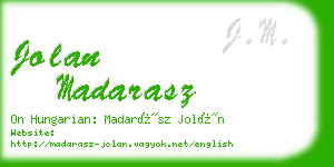 jolan madarasz business card